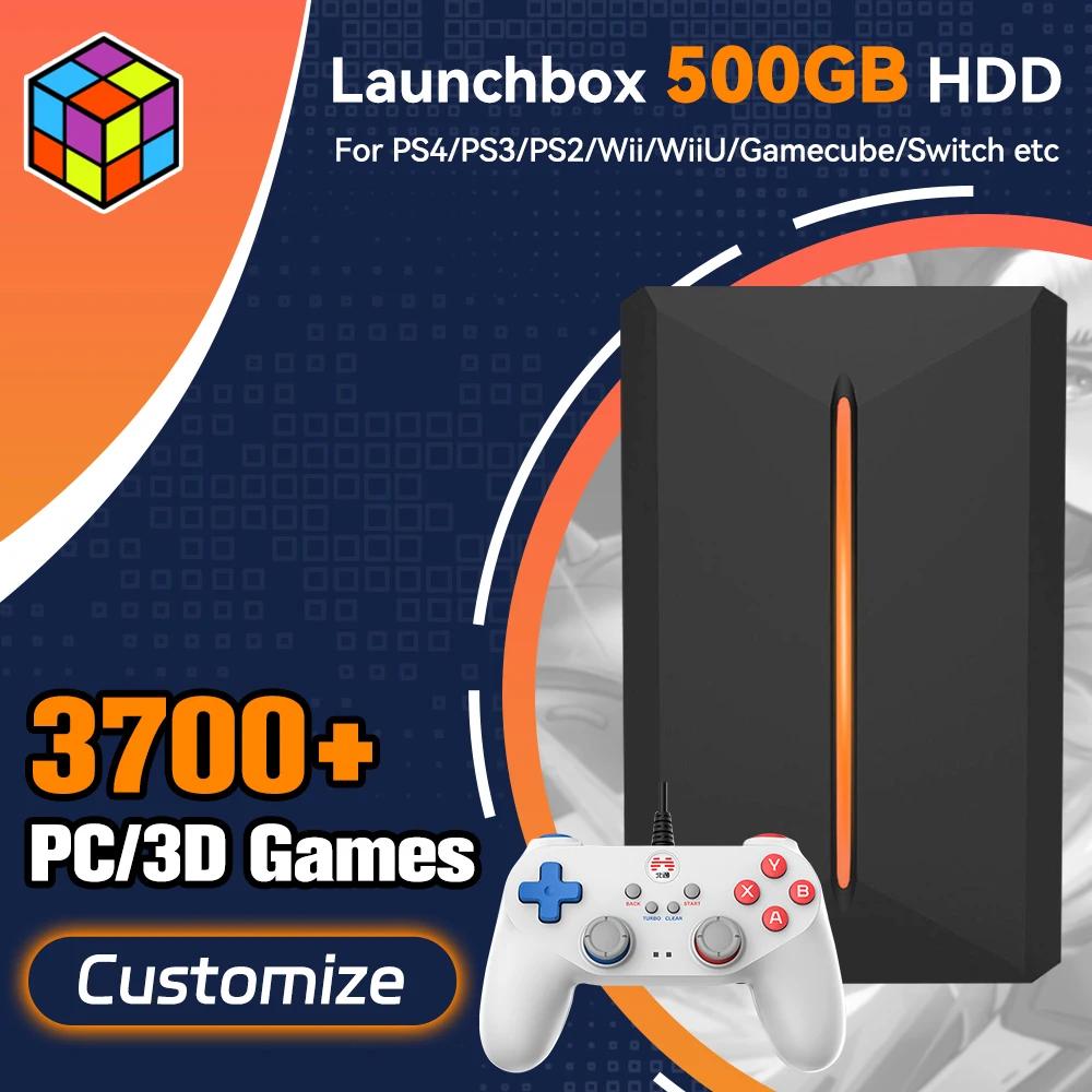 Launchbox ӿ HDD ޴  ϵ ̺, PC, ƮϿ, 3760 PC, 3D , PS4, PS3, PS2, Wii, WiiU, ġ, Gamecube, 500GB